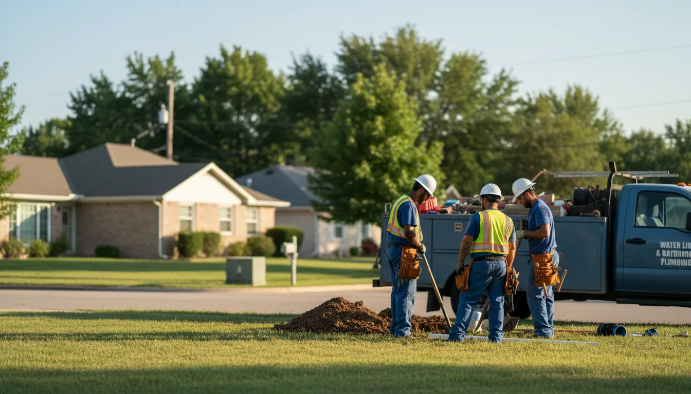 Residential water line and bathroom plumbing service in Marengo, OH